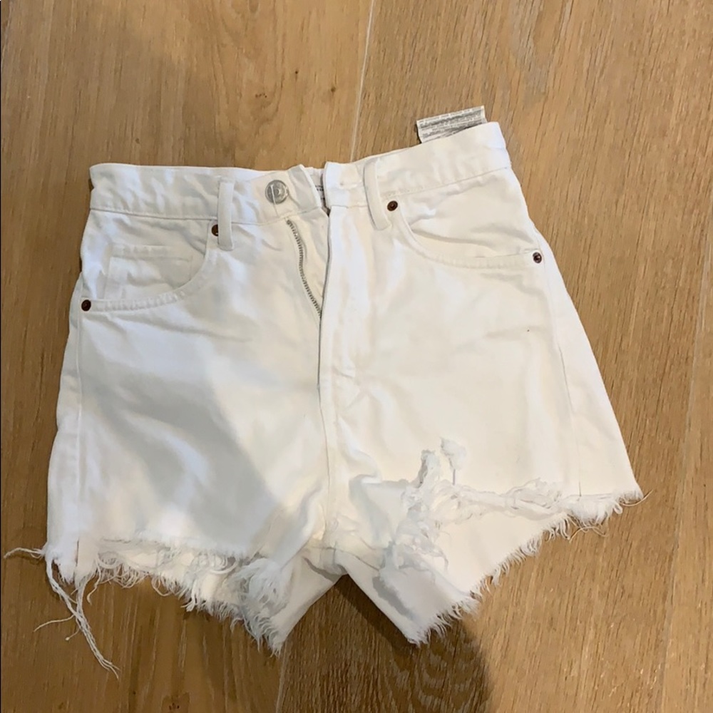 Zara high waisted white short